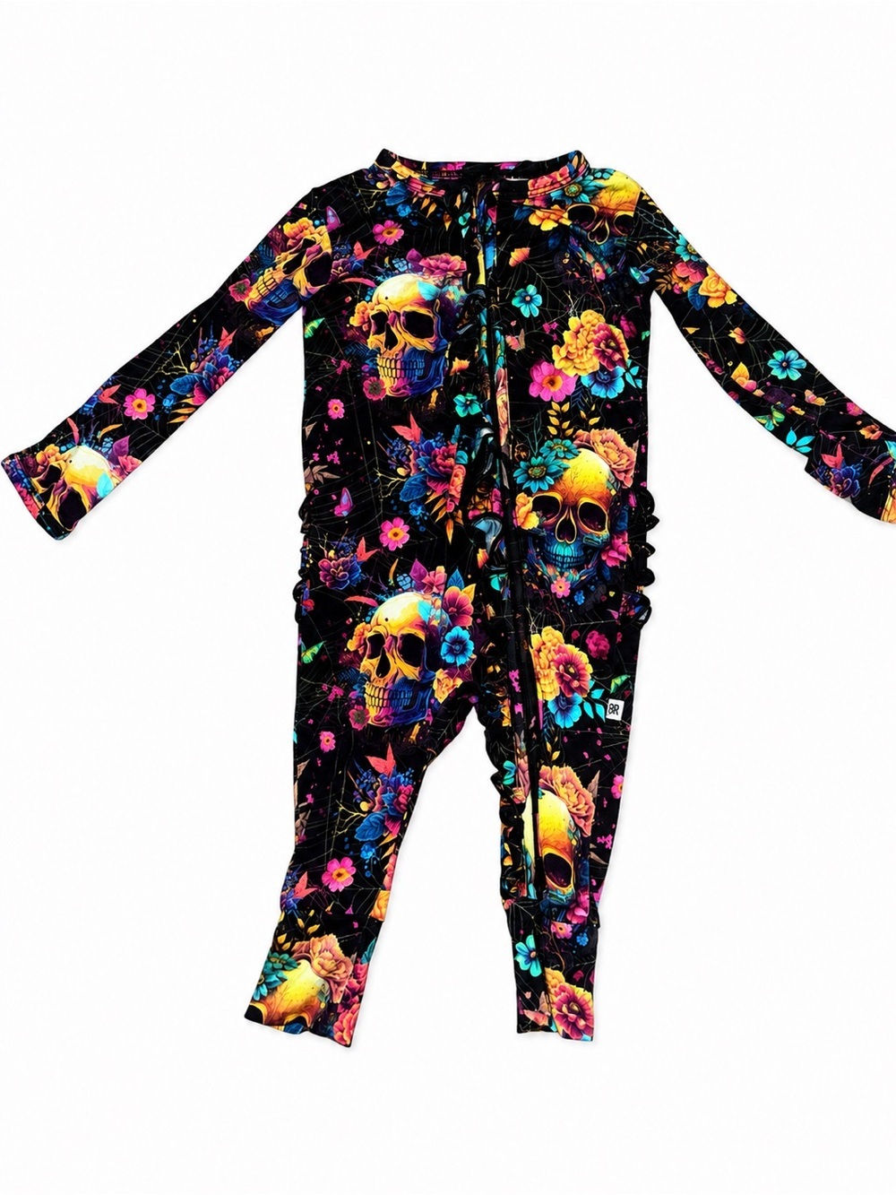 Bums & Roses Skull Floral Convertible Romper – Size 3-6 Months